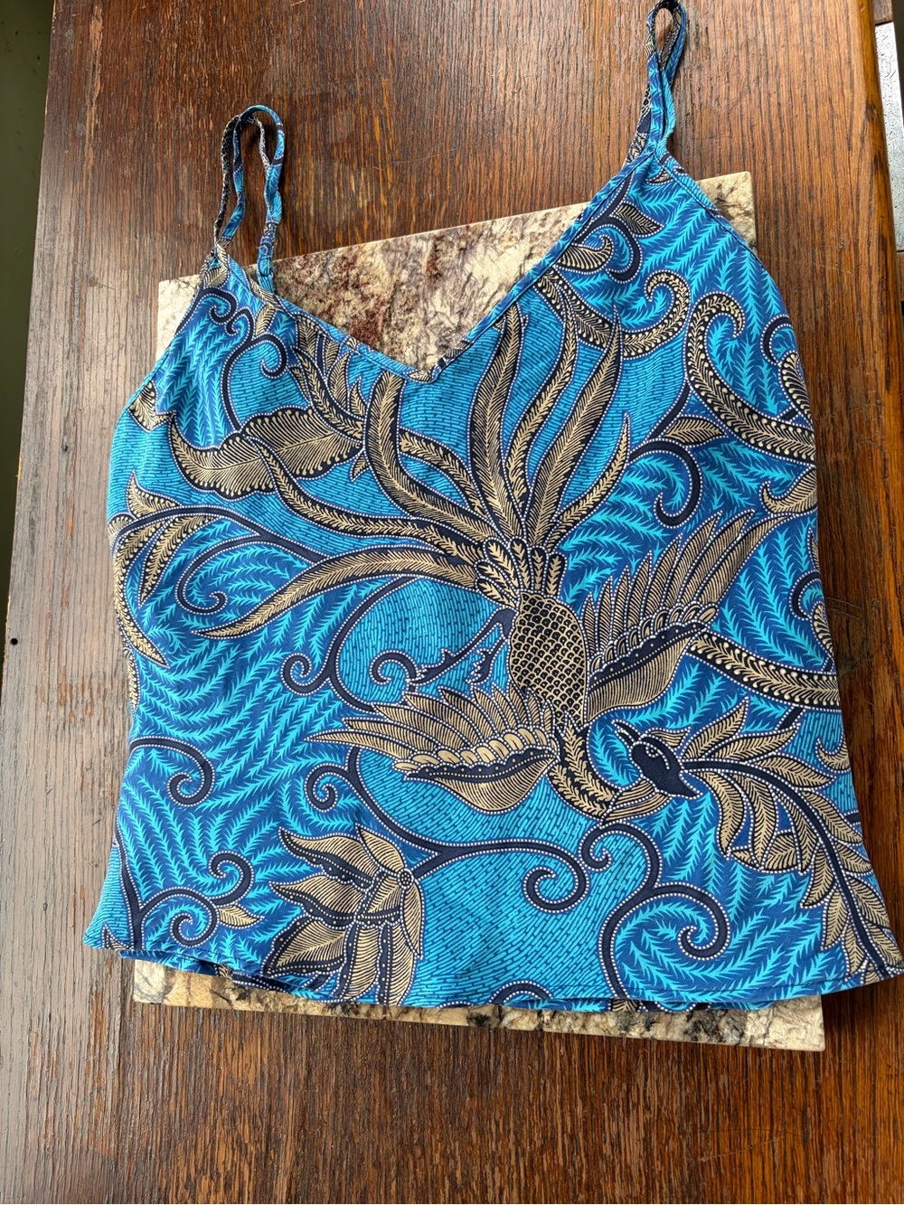 100% Silk Vintage Y2K Victoria’s Secret Blue Phoenix Cami